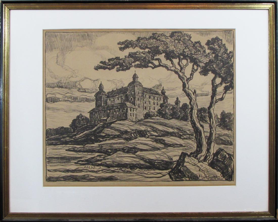 Birger Sandzen, lithograph, "Lecko Castle" (1 of 5)