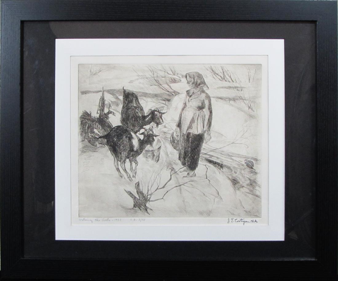 John Costigan, etching, "Watering the Goats", 1935 (1 of 4)