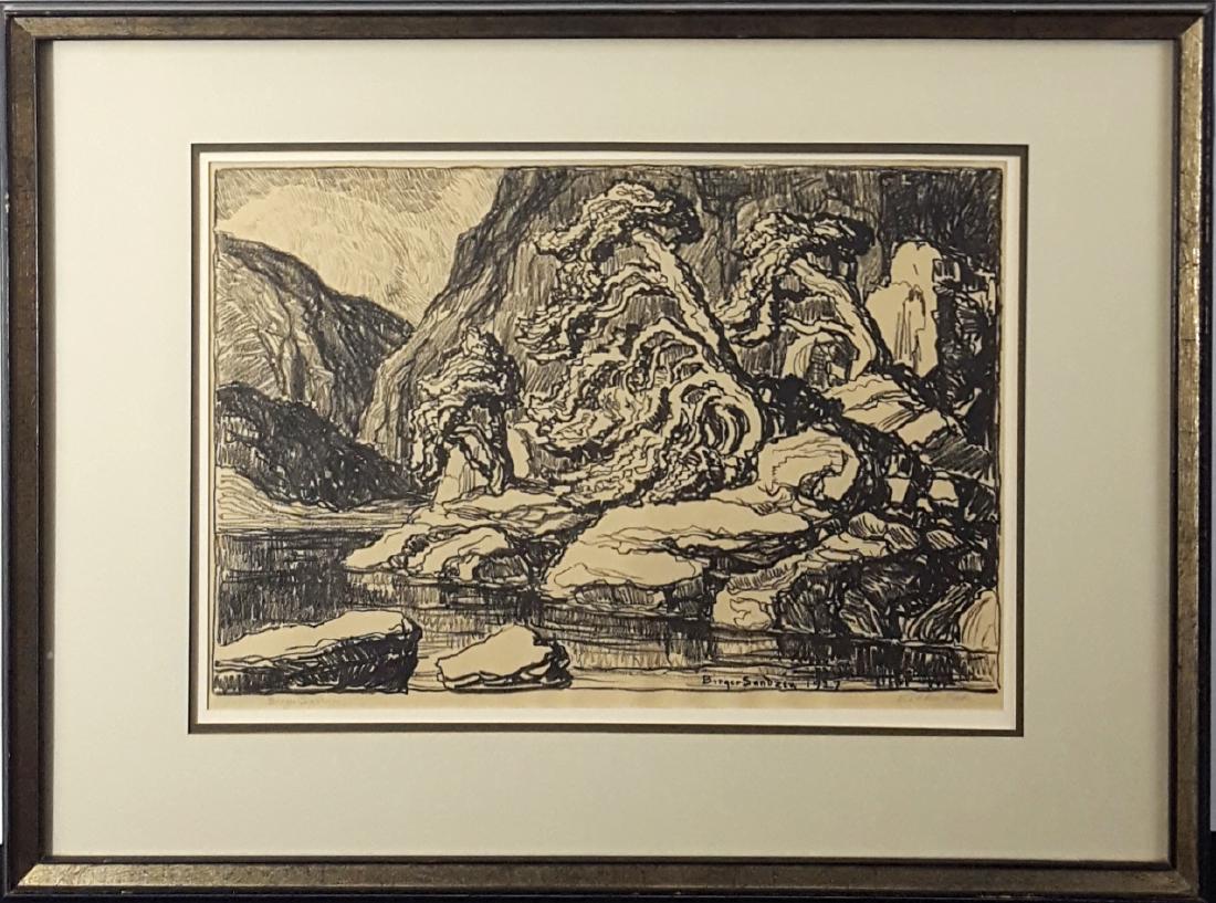Sandzen, Birger - "Hidden Lake" lithograph, 1927 (1 of 3)