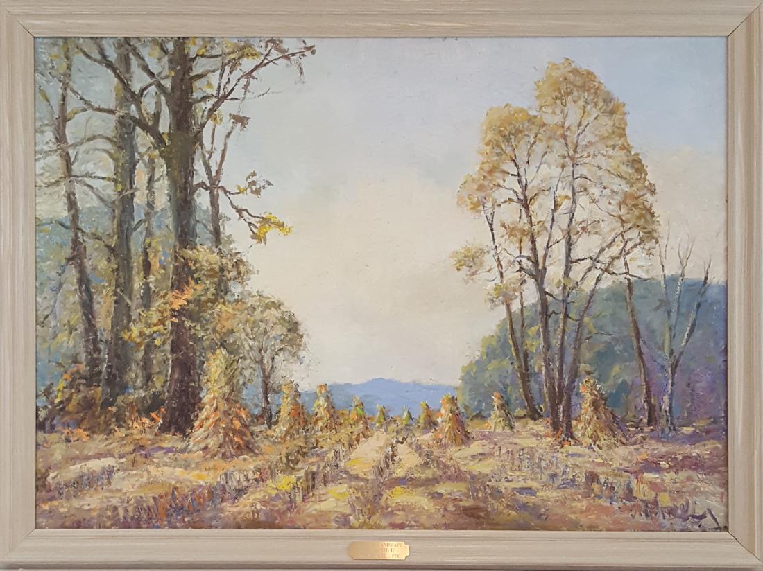 unknown artist, landscape, oil on canvas, 1950 (1 of 2)