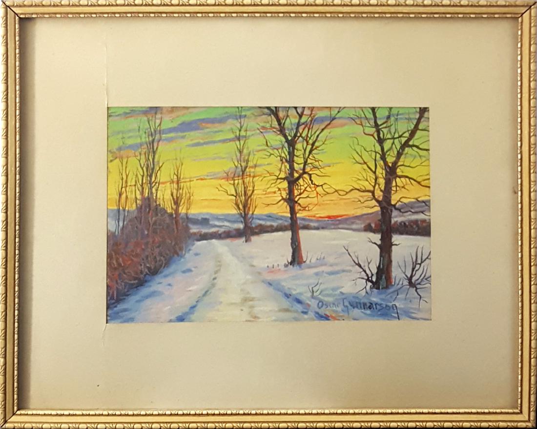 Gunnerson, Oscar - winter sunset, watercolor (1 of 3)