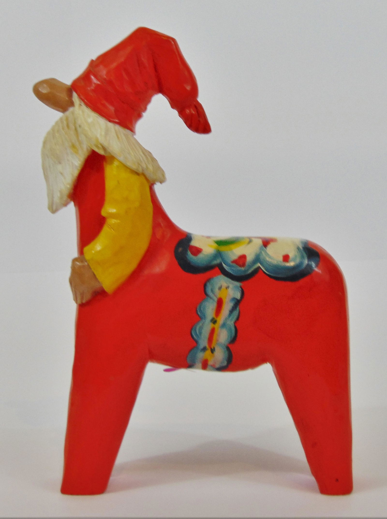 Malm, Norman, wood carving, 10.25x7x2, good: Dala Tomte, "Malm" on stomach