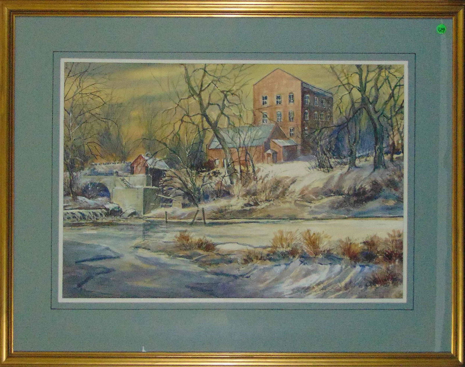 Peterson, Carl, watercolor, 17.75x25.75, good: Old Mill, signed "C Peterson-92" in lower right