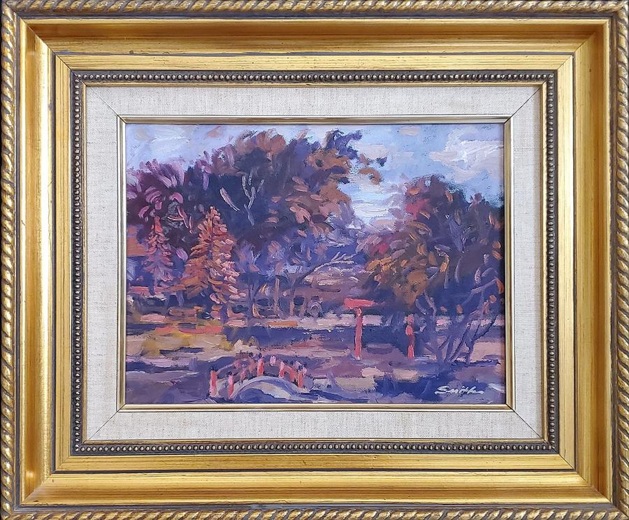 Smith, Robert Bolton - oil on canvas, good condition,: "Chestnut Park" is an oil on canvas, signed "Smith" lower left and is in good condition and is 8X10. Robert Bolton Smith, 1944, is an American impressionist painter who was born in the Midwest US in 1