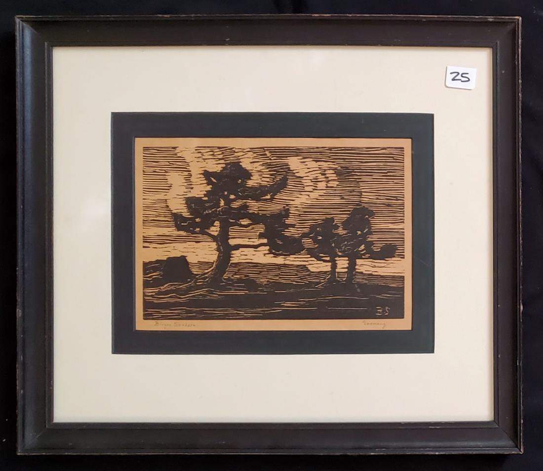 SandzÃ©n, Birger - woodcut, fair condition heavy (1 of 5)