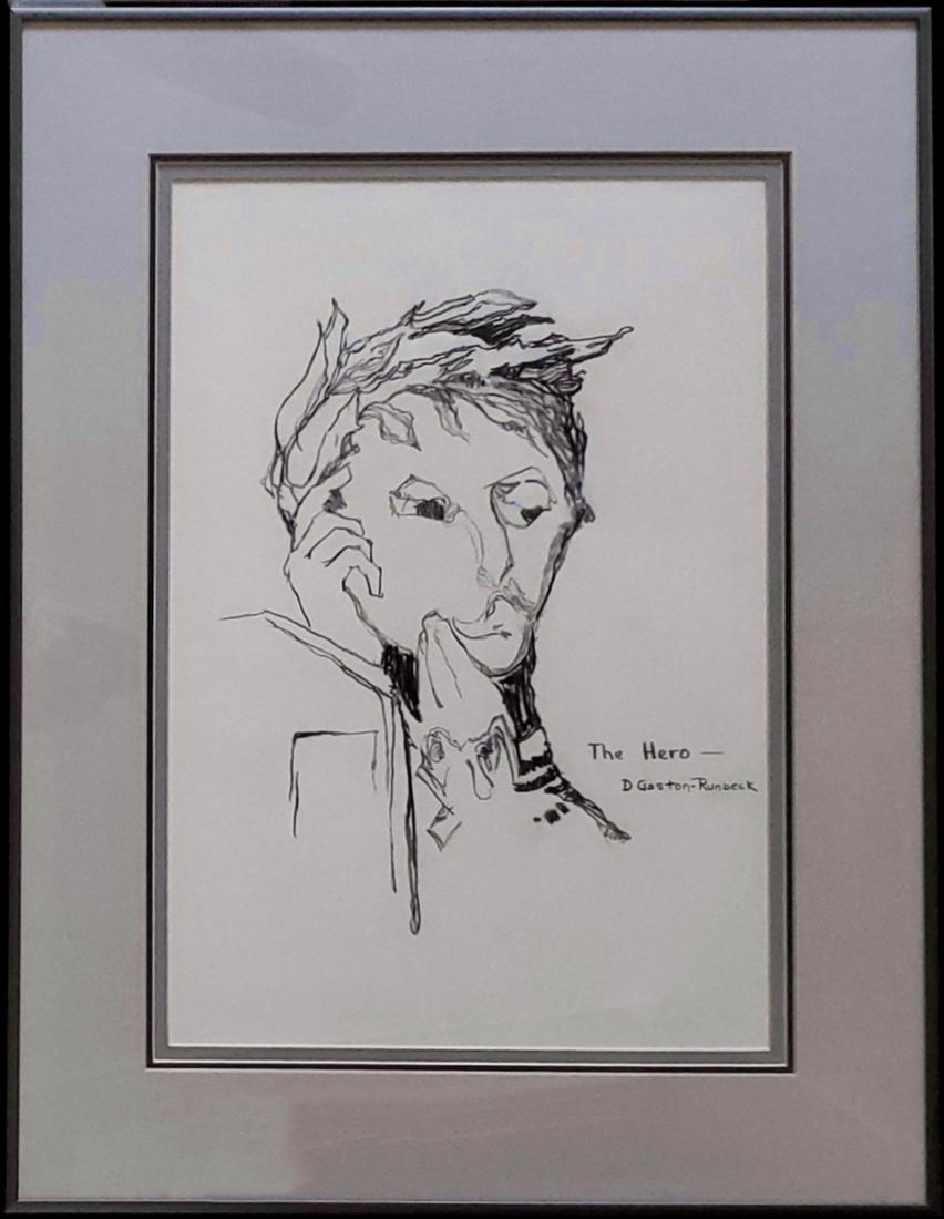 Runbeck, Dolores - graphite drawing, good condition, (1 of 3)