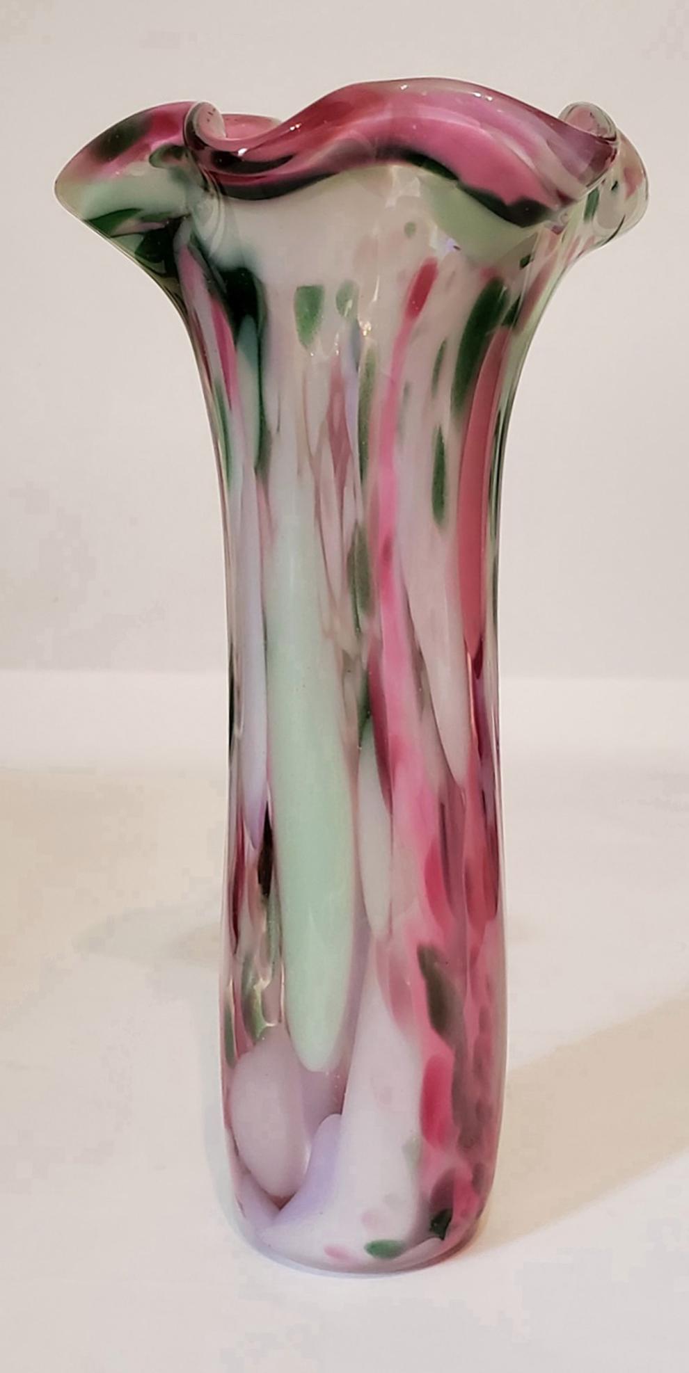 Tall Fluted Vase - Gragert, Helen Koons: Gragert, Helen Koons, blown glass, signature: , "Tall Fluted Vase",2016, image dimensions:8.25 x 4.25, total dimensions:, weight:1.3lb