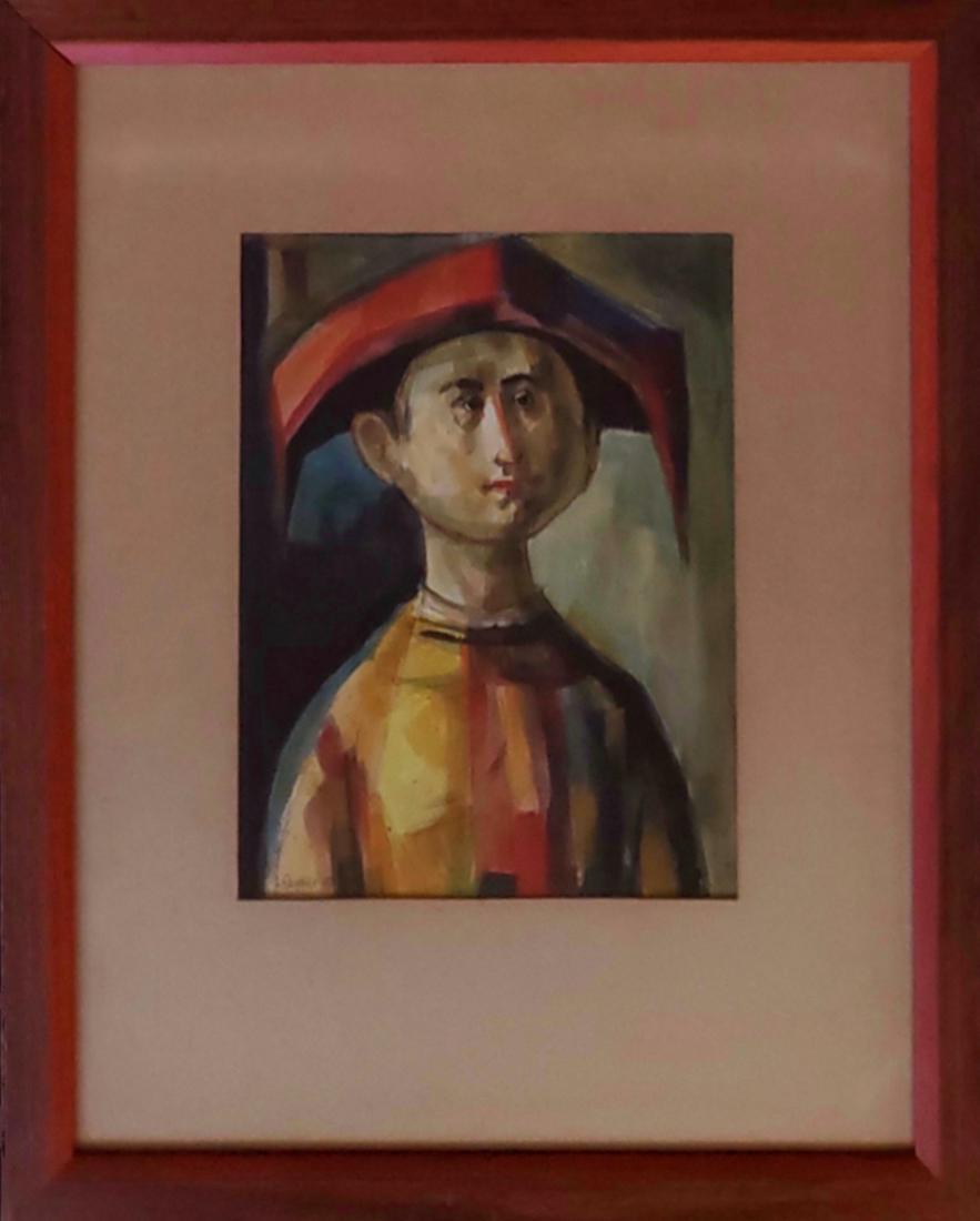 Boy with hat - Raymer, Lester: Raymer, Lester, Watercolor, signature: Signed L. Raymer lower left, good condition, Boy with hat,1967, image dimensions:12.5 x 9.5, total dimensions:23 x 18.5 x 1, weight:3.9lb