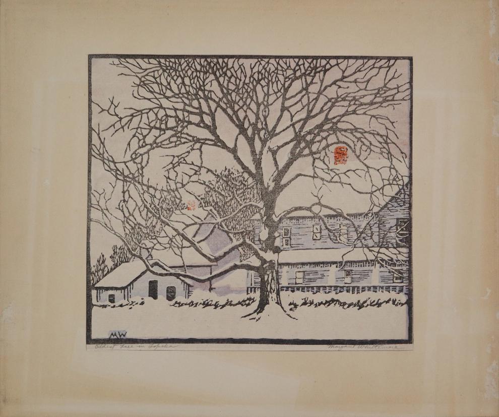 Margaret Whitemore, colored wood cut, (1 of 4)