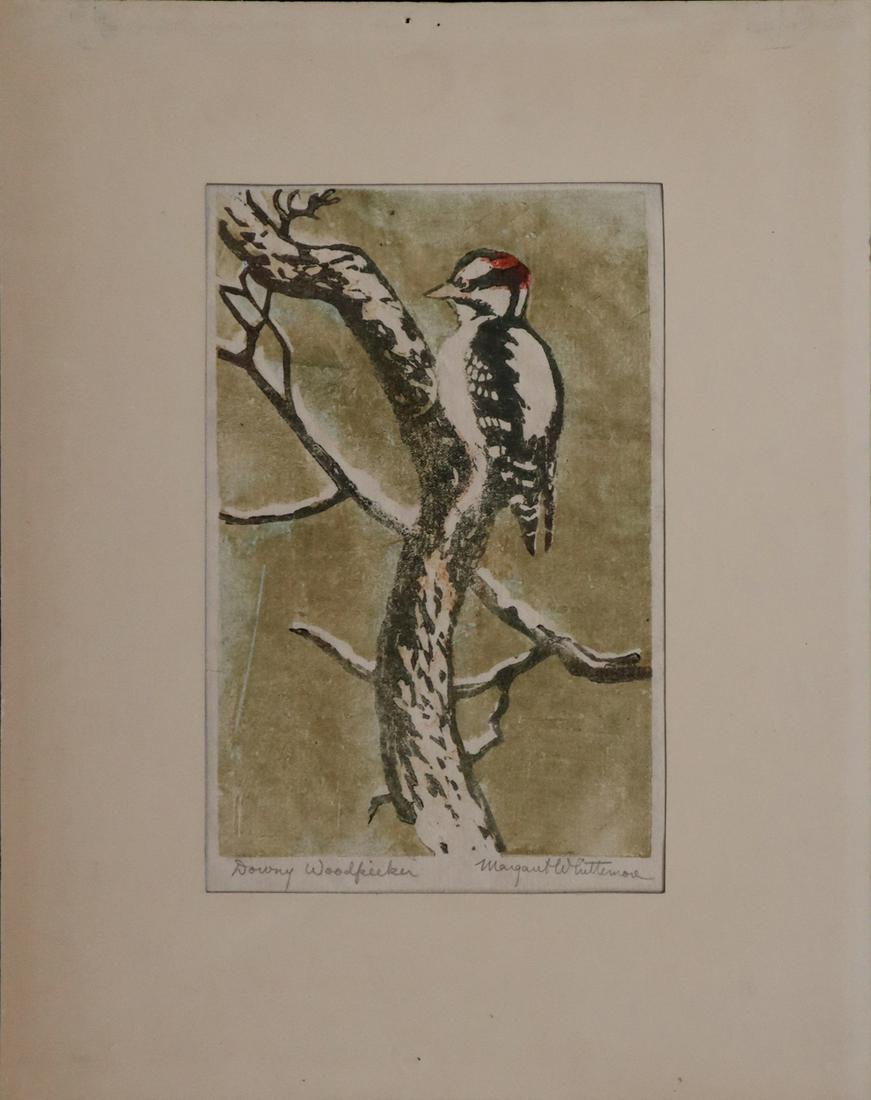 Margaret Whitemore, colored wood cut, (1 of 4)