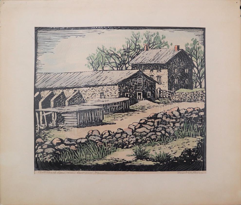 Margaret Whitemore, colored wood cut, (1 of 5)