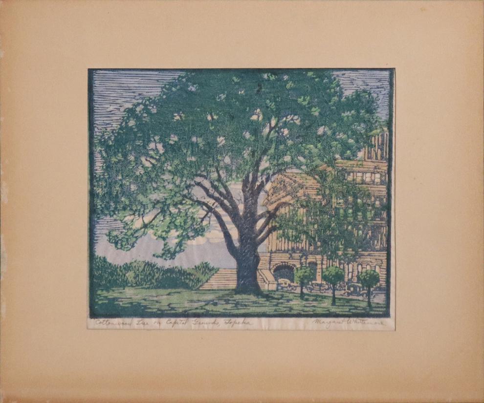 Margaret Whitemore, colored wood cut, (1 of 3)