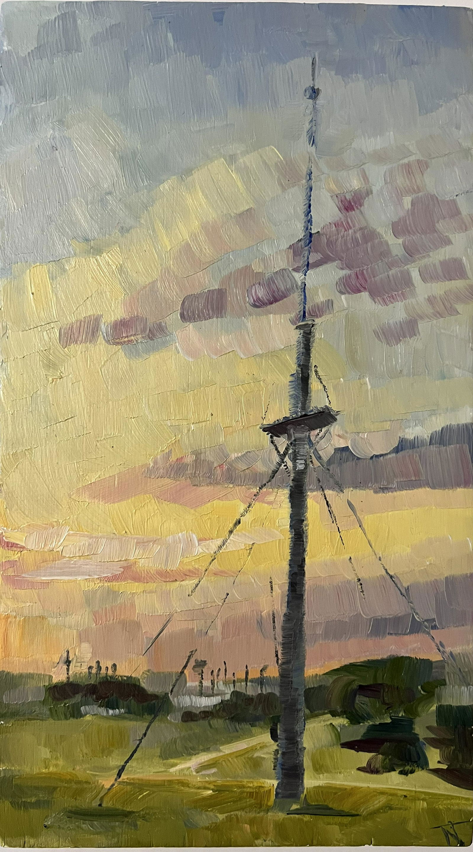 Thibodeau, Nicole, "Lone Pole" 2016, oil on board (1 of 3)