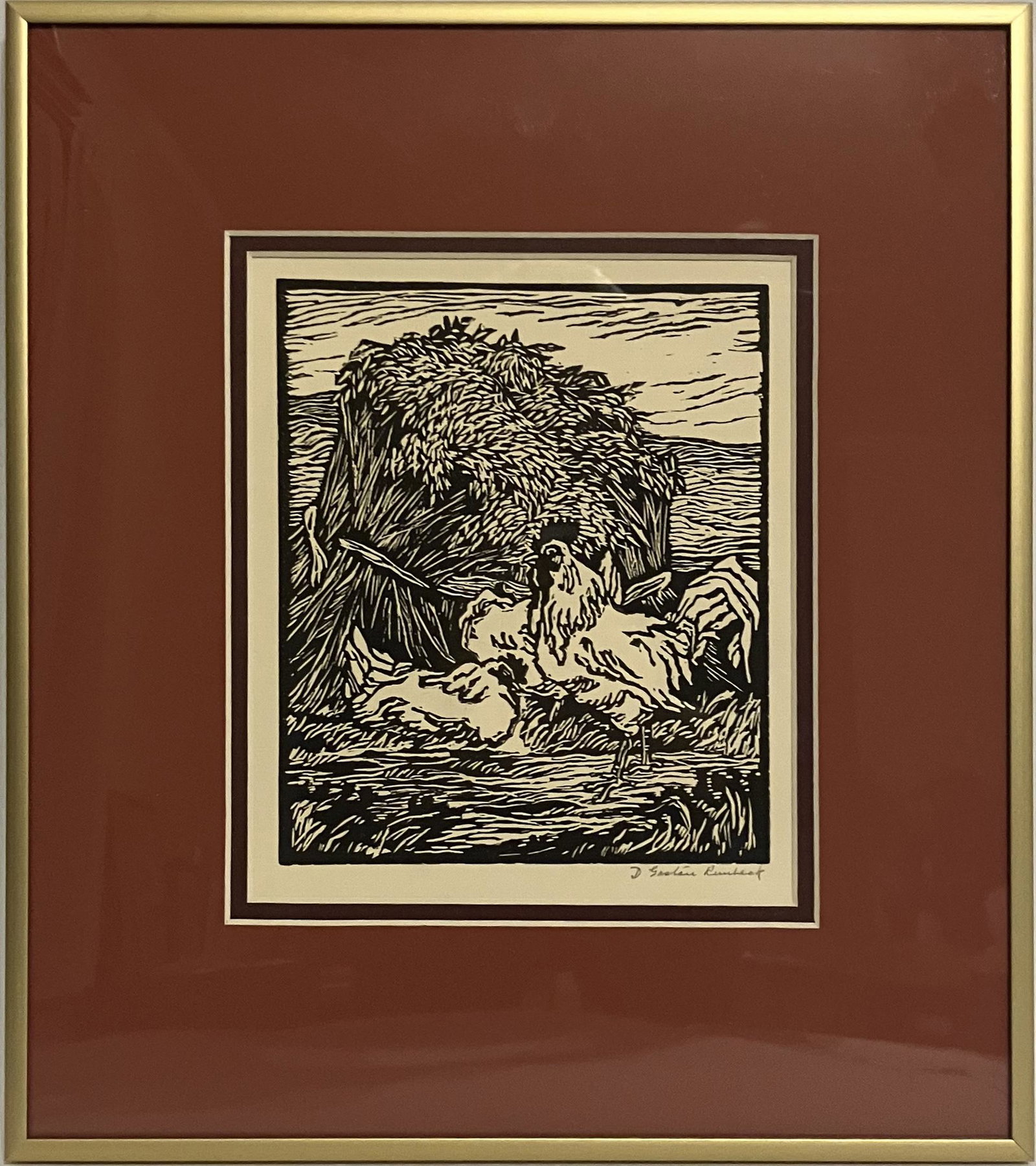 Runbeck, Dolores Gaston (1898-1994) untilted, chickens (1 of 4)