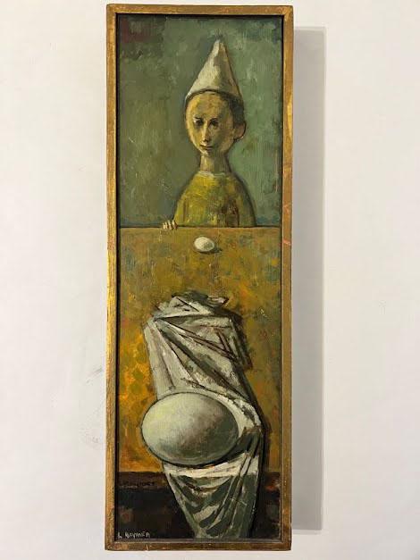 Raymer, Lester (1907-199 1)  oil on board,"Boy with Eggs" (1 of 3)