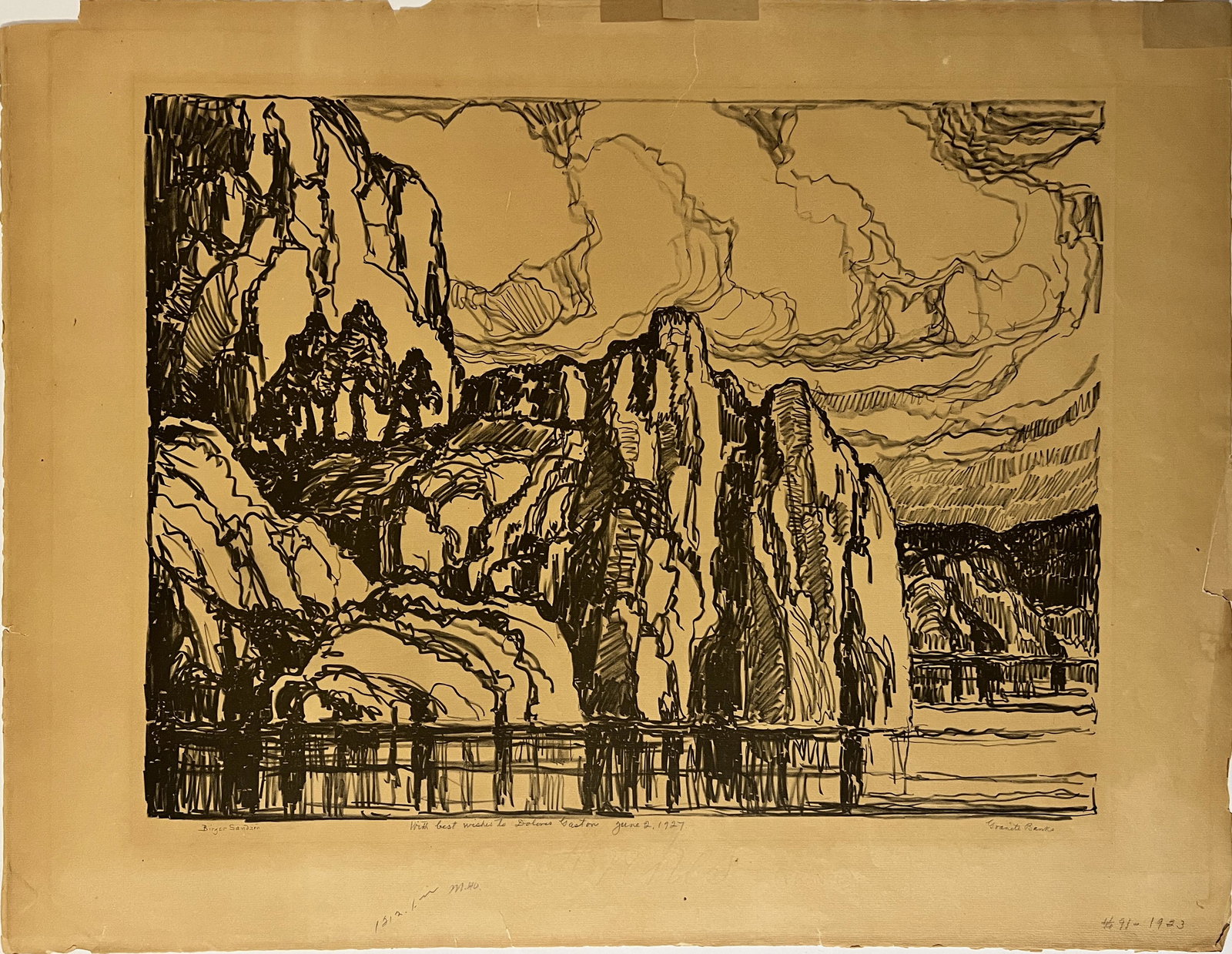 Sandzen, Birger (1871-1954) "Granite Banks" 1923, lithograph (1 of 9)