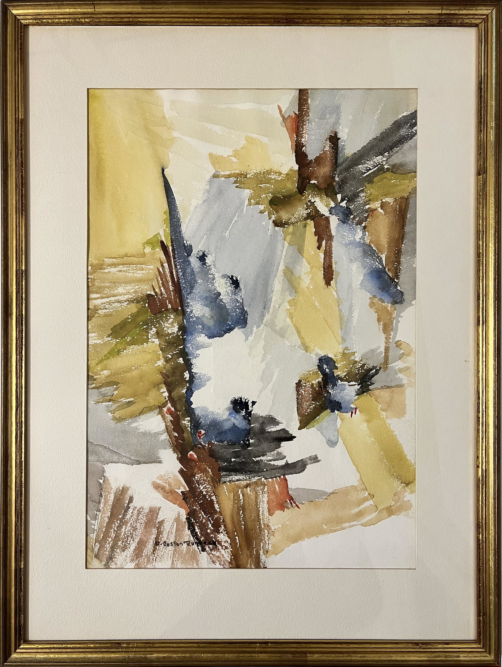 Runbeck, Dolores Gaston (1898-1994) watercolor, untitled abstract (1 of 4)