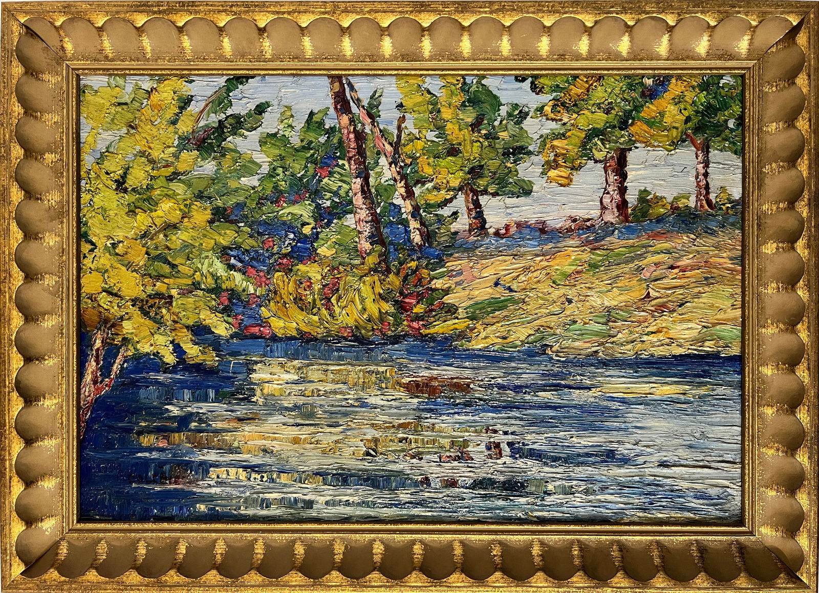 Colline, Clara (1881-1945) oil on board, untitled trees & water (1 of 4)