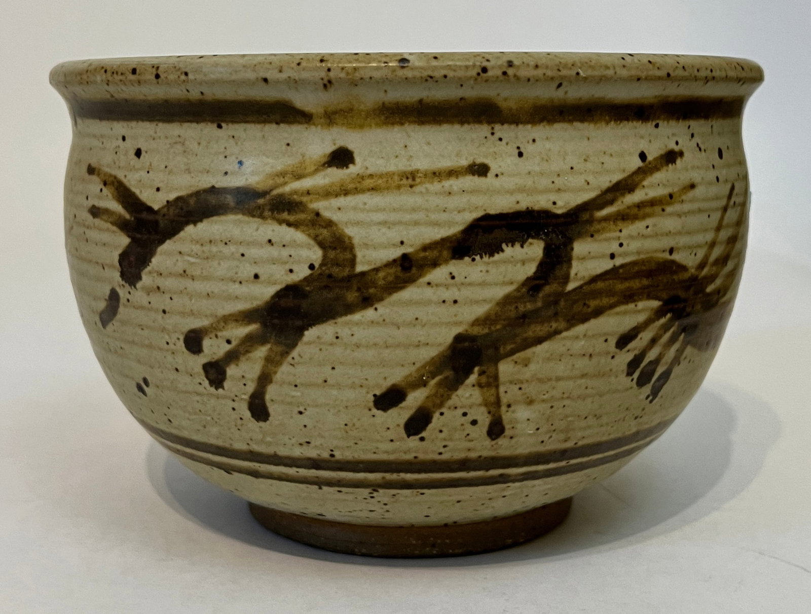 Conyers, Wayne, stoneware bowl: Wayne Conyers, stoneware bowl, signed on bottom, good condition, no chips or cracks, size: 4.75 x 7.5 x 7.5 inches. Professor Emeritus of Art, McPherson College Visual Arts DepartmentProfessor Emeritu