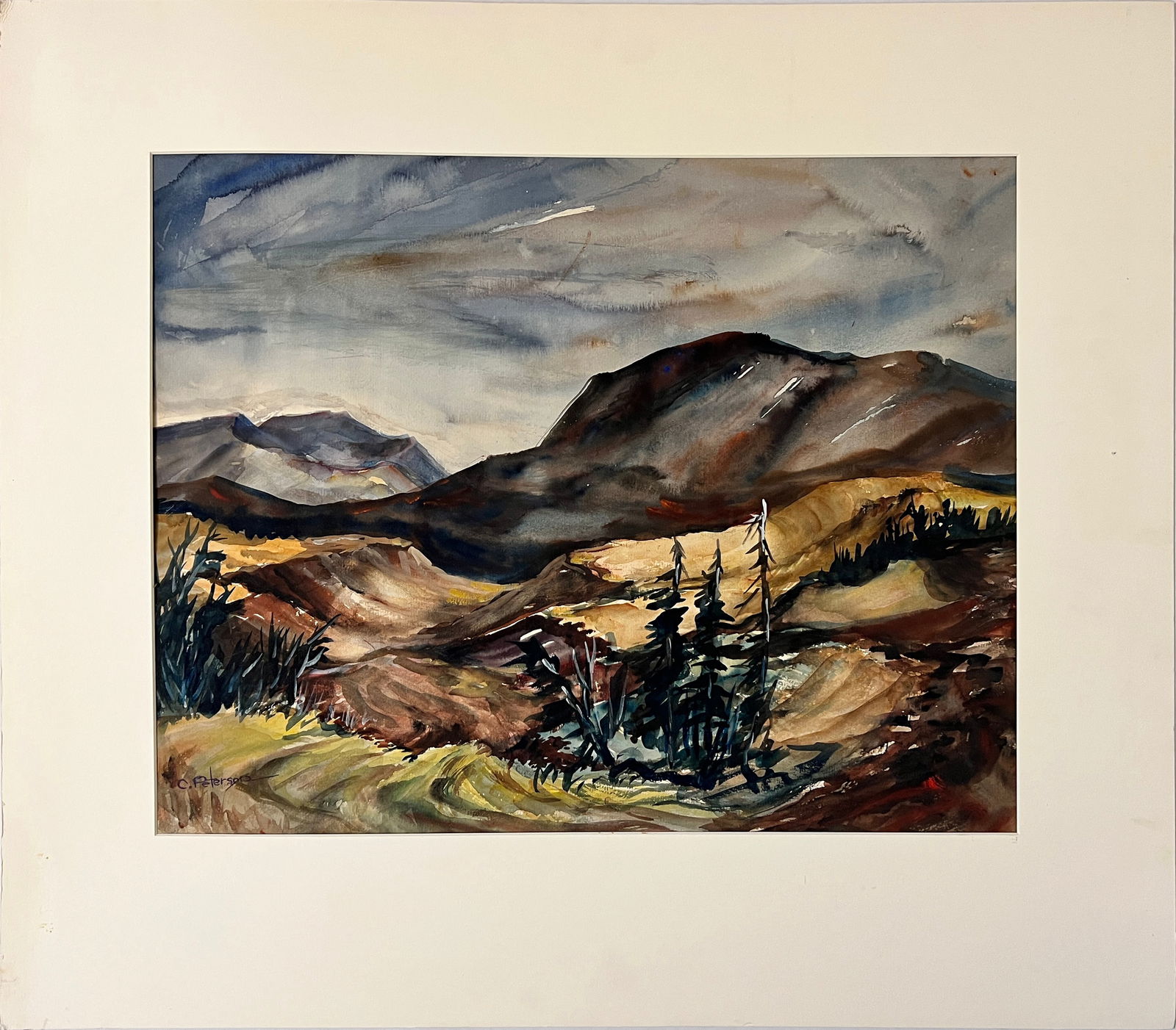 Peterson, Carl (1919-2009) untitled Colorado motif, watercolor (1 of 5)