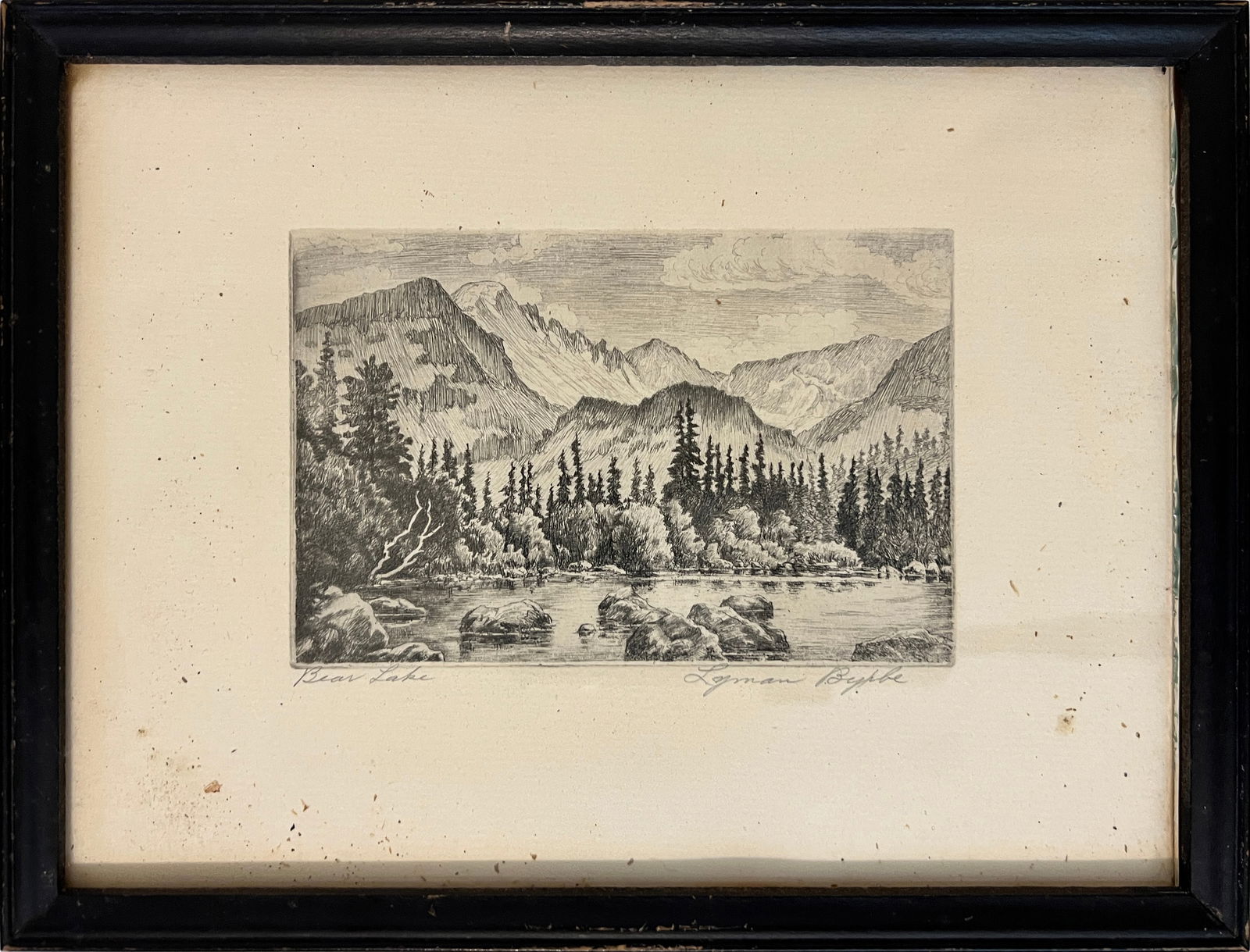 Byxbe, Lyman (1886-1980 ) etching, "Bear Lake" (1 of 4)