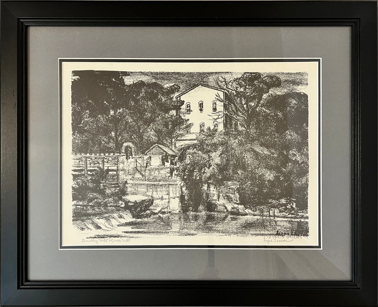 Larson, Signe (1908-1993) lithograpgh, "Smoky Hill River Mill" (1 of 5)