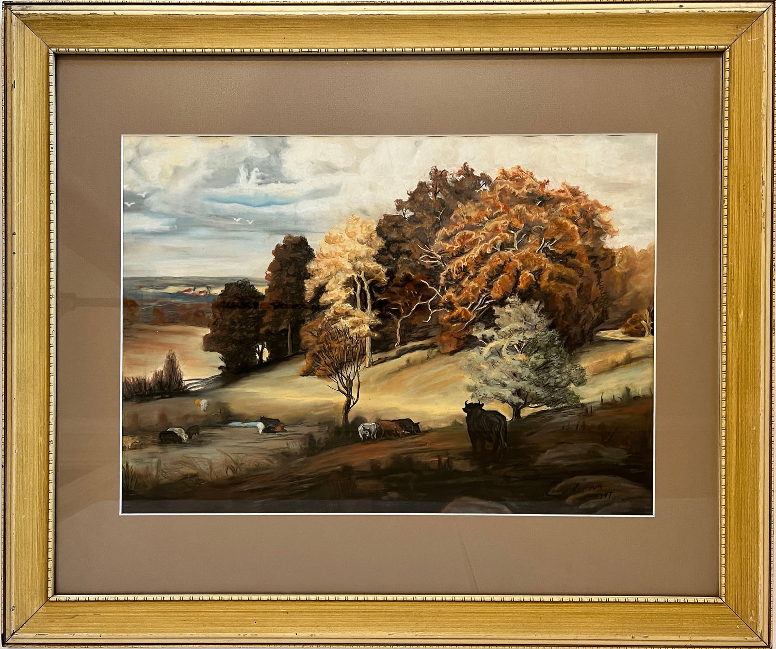 Goertz, Norton (1915-1990) watercolor, untitled landscape with cattle (1 of 5)