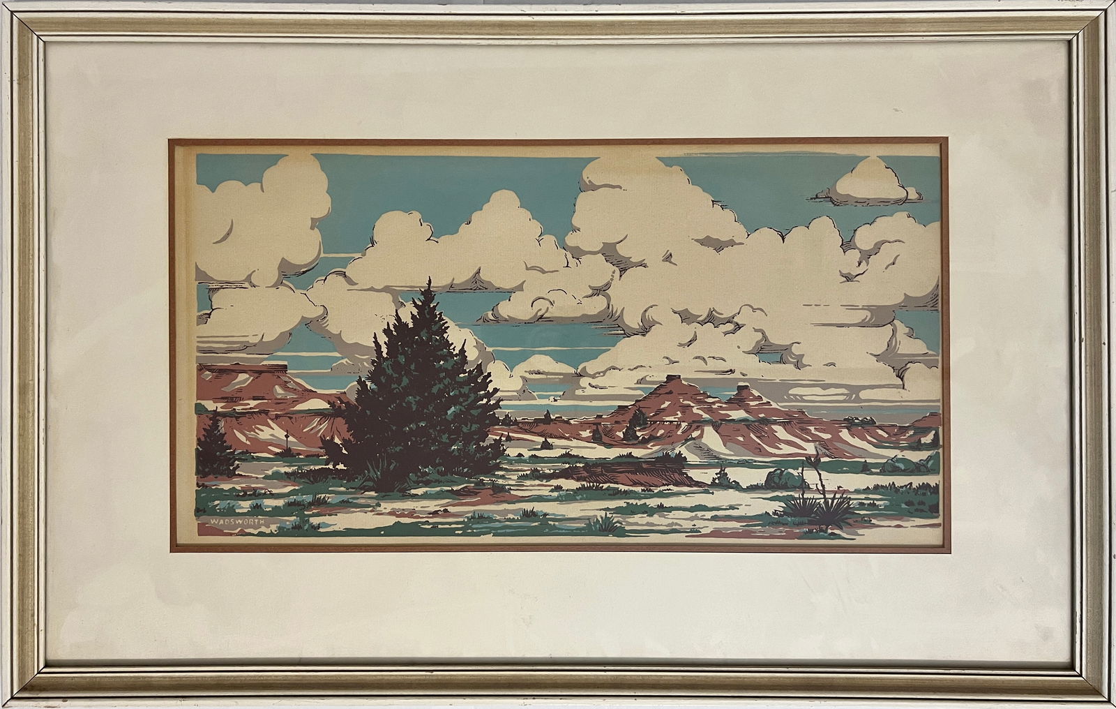 Wadsworth (?) serigraph, untitled southwest landscape (1 of 4)