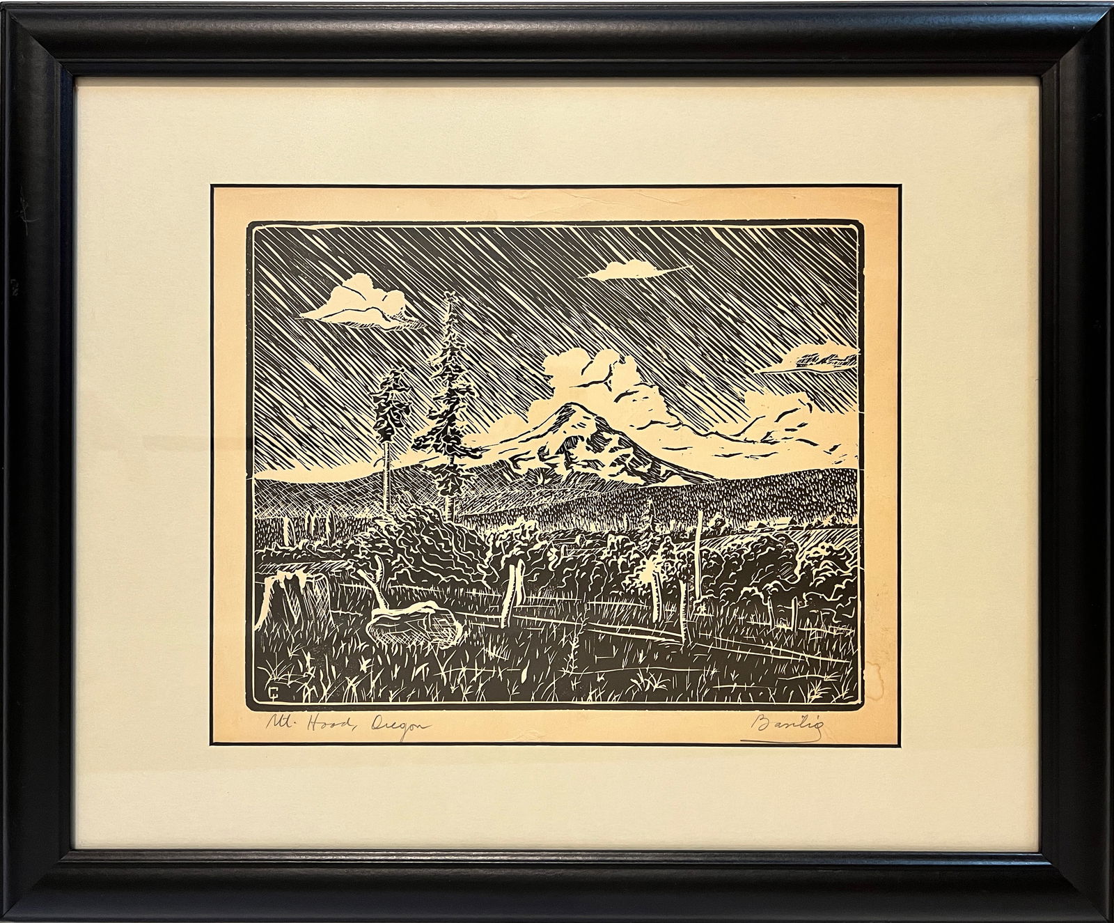 Castaneda, Basilio (1923-2012) "Mt. Hood, Oregon" block print (1 of 5)