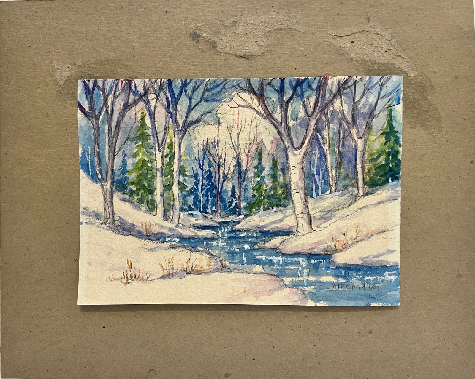 Malm, Alba (1897-1986) untitled winter w/birch and pine trees (1 of 4)