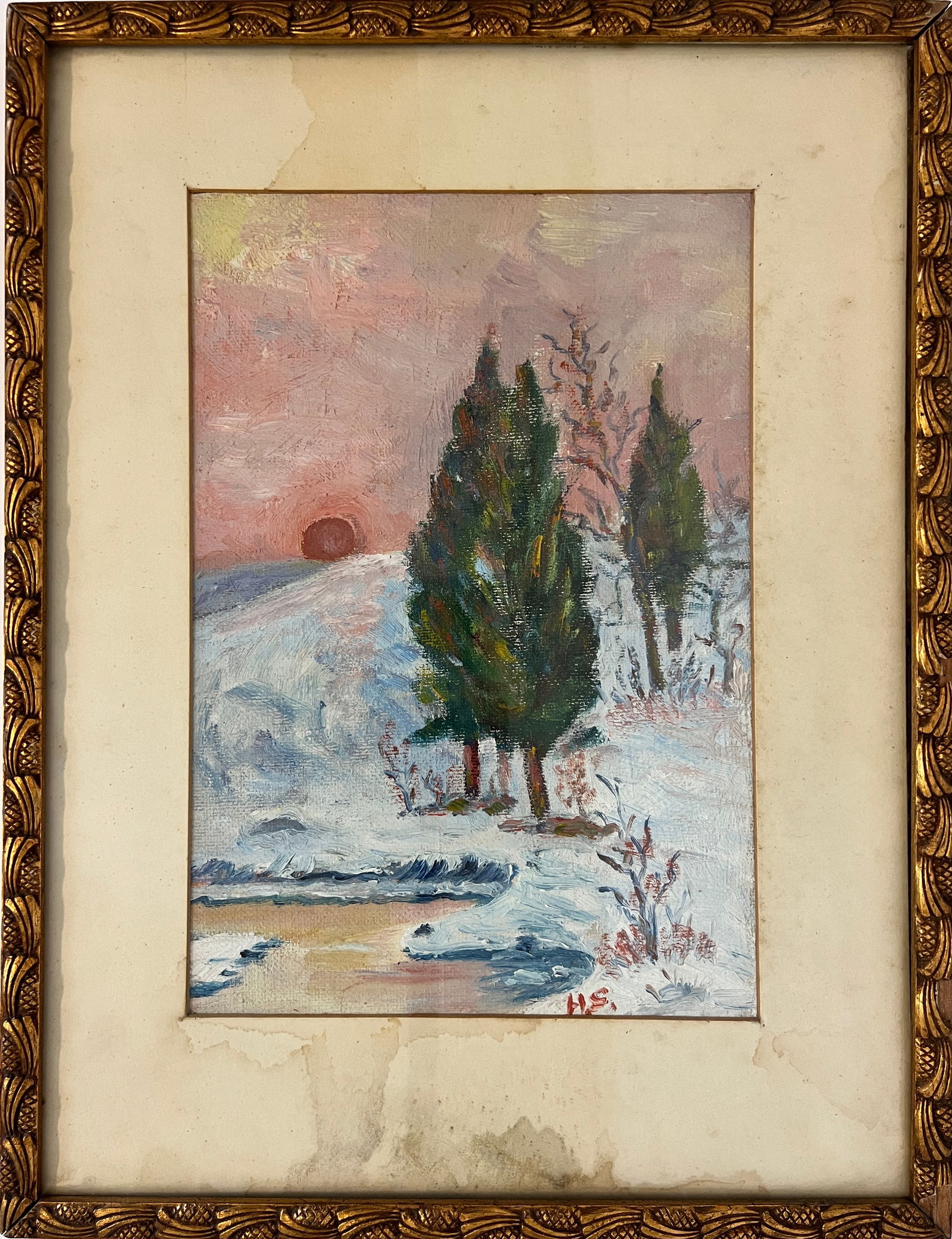Swensson, Hannah (1866-1945) untitled, pines in snow, oil on canvas (1 of 6)