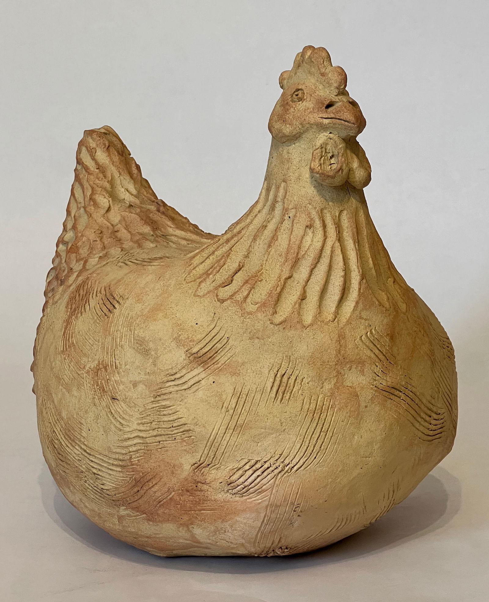 O'Rourke, Elane (1931-2005) untitled buff chicken, 2002 ceramic (1 of 11)