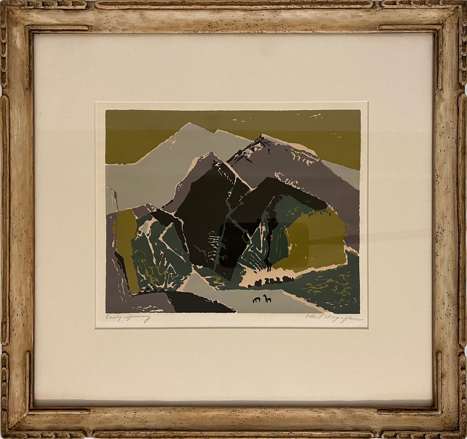 Magafan, Ethel (1916-1993) "Early Spring" 1960 serigraph, pencil signed in lower right, good (1 of 7)