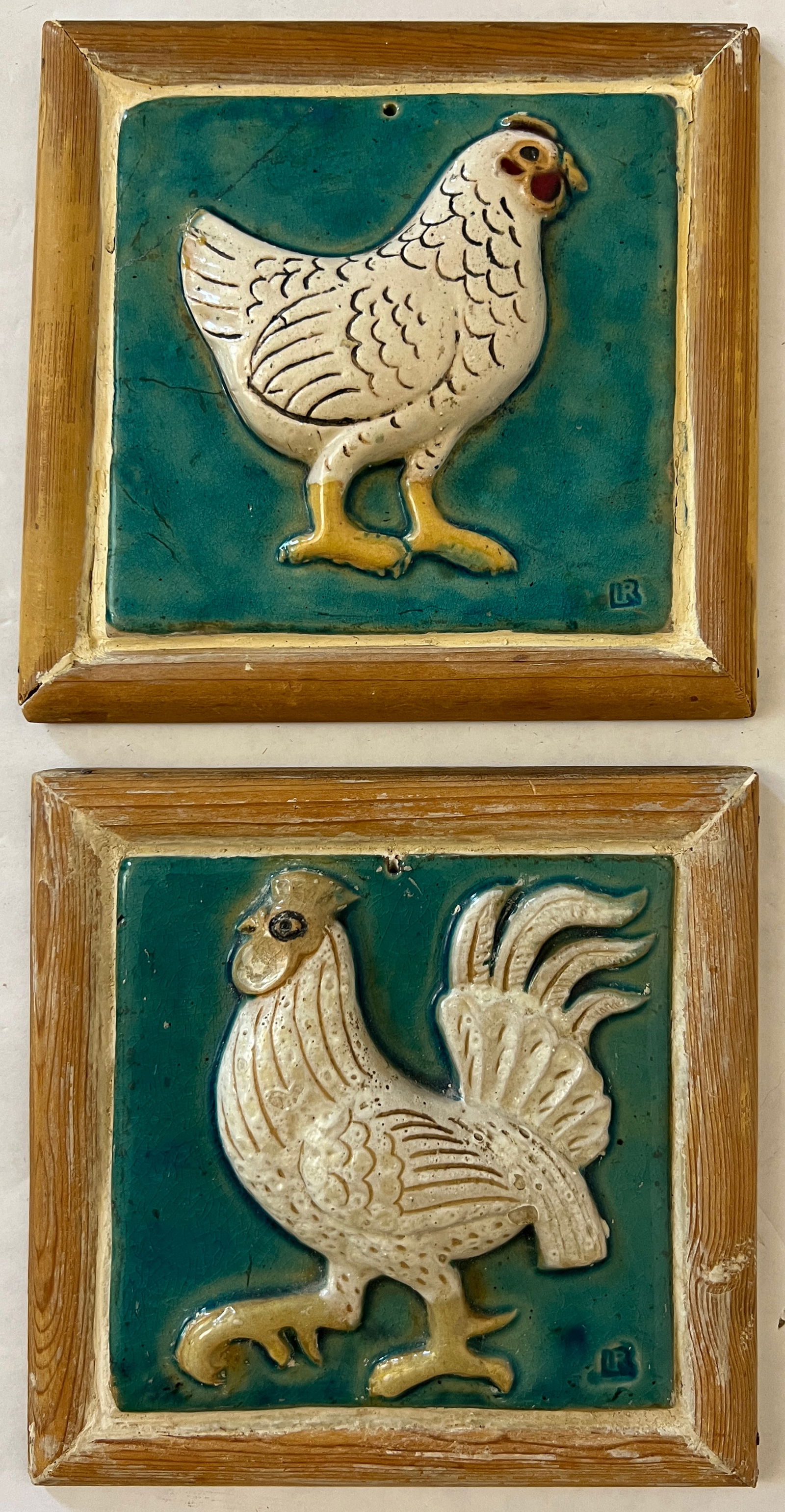 Raymer,  Lester (1907-1991) pair of chicken tiles, ceramic (1 of 8)