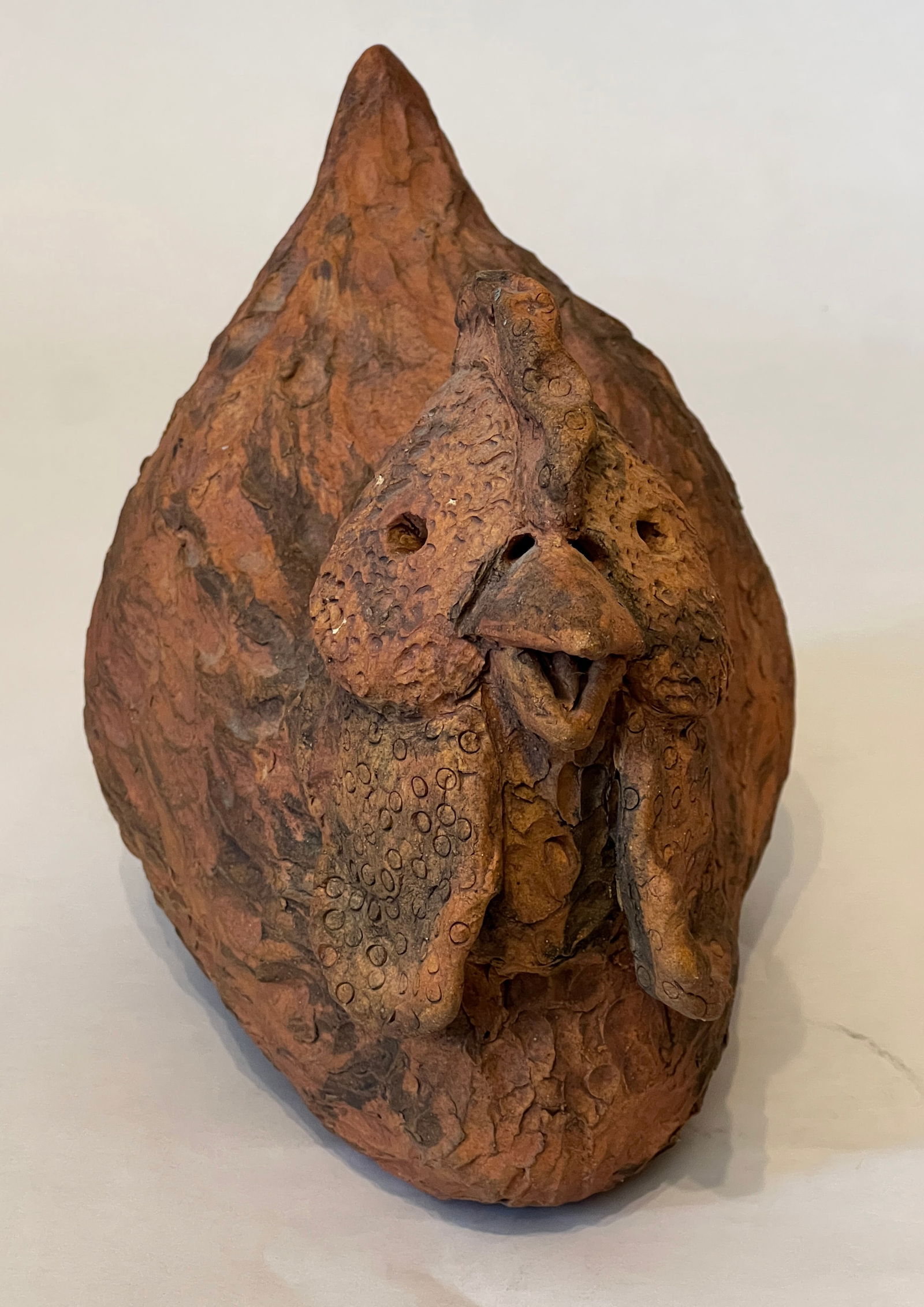 O'Rourke, Elane (1931-2005) untitled red chicken, 2001 ceramic (1 of 11)