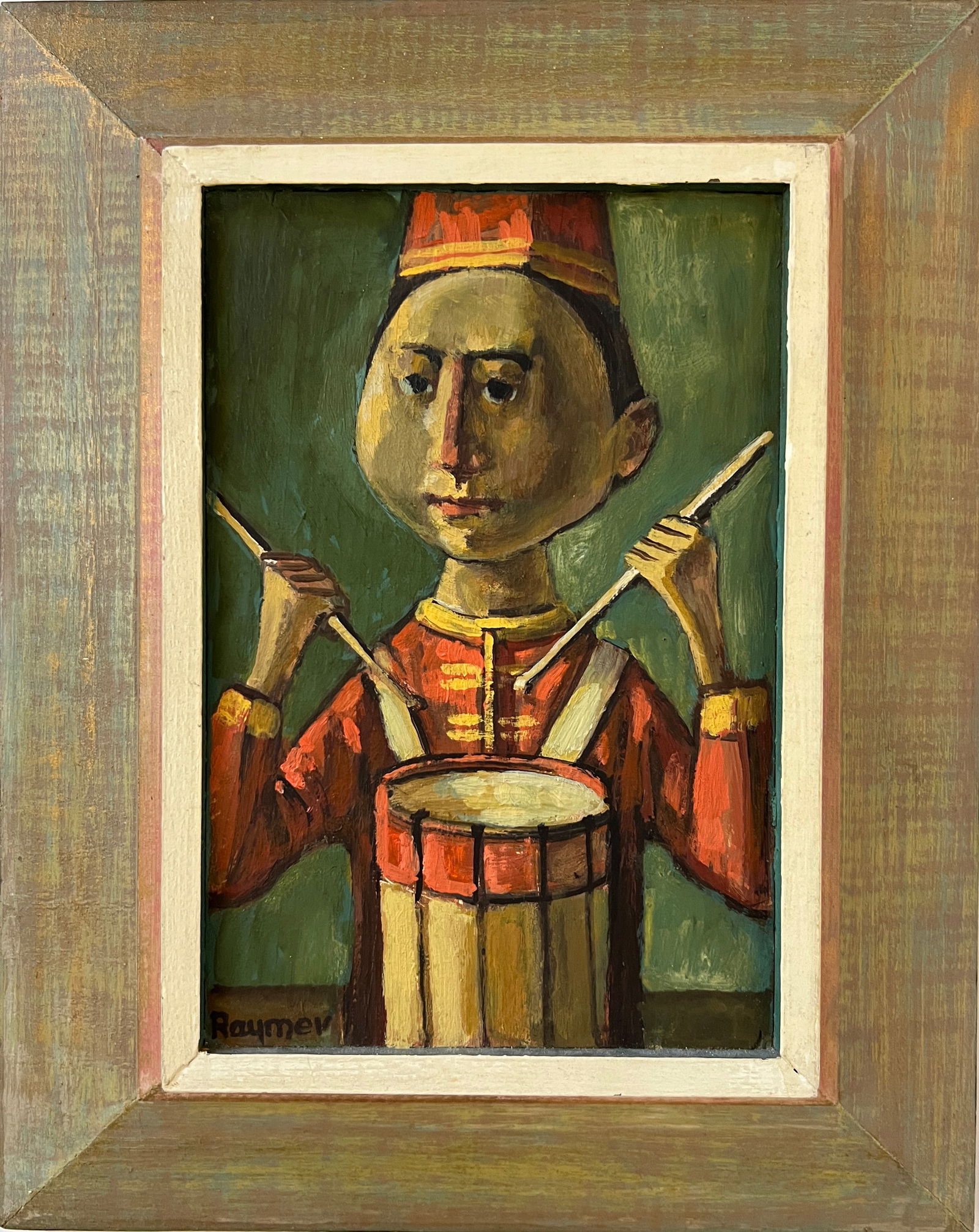 Raymer, Lester (1907-1991) untitled drummer, oil on board (1 of 4)