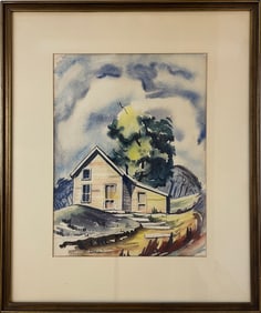 Barham, Doran (1926-1999) white house, watercolor