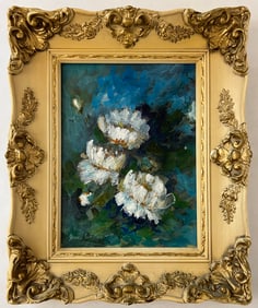Whitlow, James, untitled flowers, oil on board