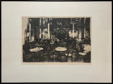 Fink, Herbert (1921-2006) "I Wish I was There" 1982 intaglio print
