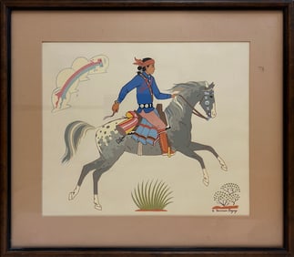 Begay, Harrison (1914-2012) untitled Native American Brave, silkscree