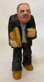 Pearson, Anton (1892-1967) Old man in black suit, balsa woodcarving