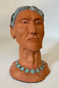Ebaugh, Max (1918-2013) untitled Native American bust, 1990 ceramic