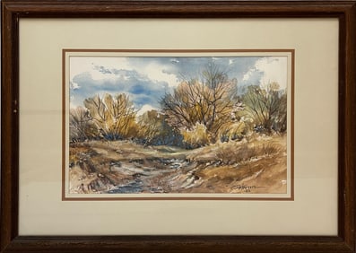 Peterson, Carl (1919-2009) untitled fall landscape, 1982 watercolor