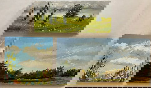 Thibodeau, Nicole, 3 landscapes, 2016-2018 oil on board