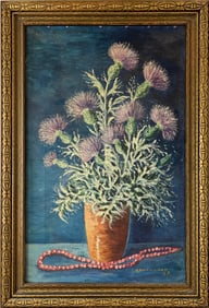 Swensson, Hannah (1866-1945) untitled thistles, 1928 oil on canvas