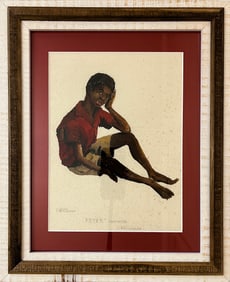 Wethington, Wilma (1918-2014) "Peter, Jamaica" watercolor