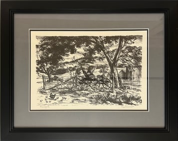 Larson, Signe (1908-1993) "Farmyard" 1976 lithograph