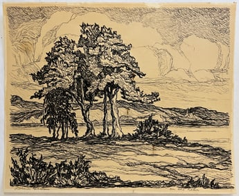 Runbeck, Dolores Gaston (1898-1994) "On the Lake" lithograph