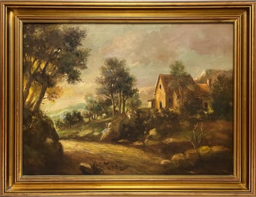 Retamero, untitled country scene, oil on canvas