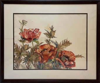 Runbeck, Lucille (1898-1973) untitled poppies, watercolor